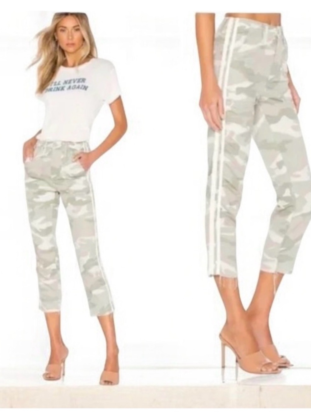 Mother Shaker Cropped Pants in Desert Camo GUC 0948